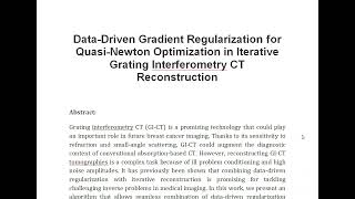 Data Driven Gradient Regularization for Quasi Newton Optimization in Iterative Grating Interferometr Profile