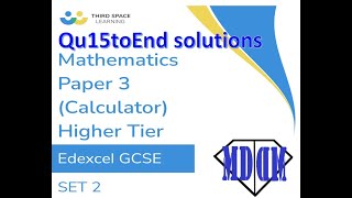Edexcel GCSE Mathematics Higher Practice Papers Set 2 3H  Third Space Learning  Qu15toEnd