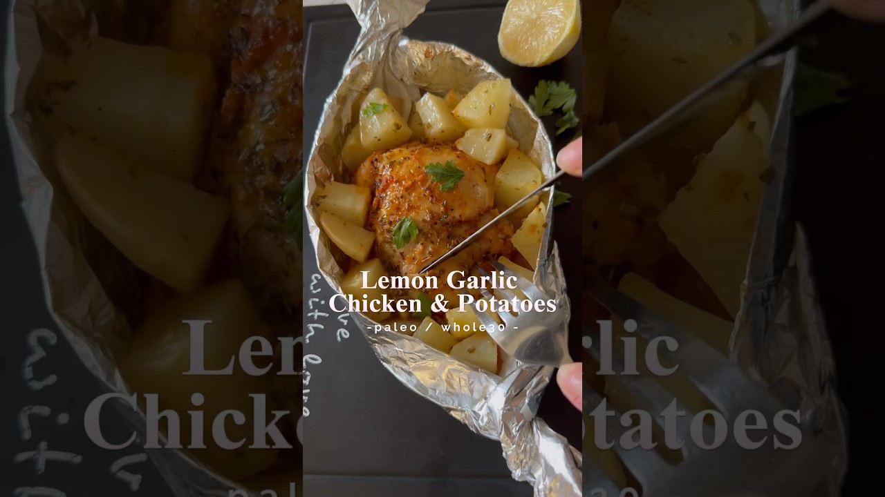 Lemon Garlic Chicken Thighs with Potatoes {Paleo, Whole30}