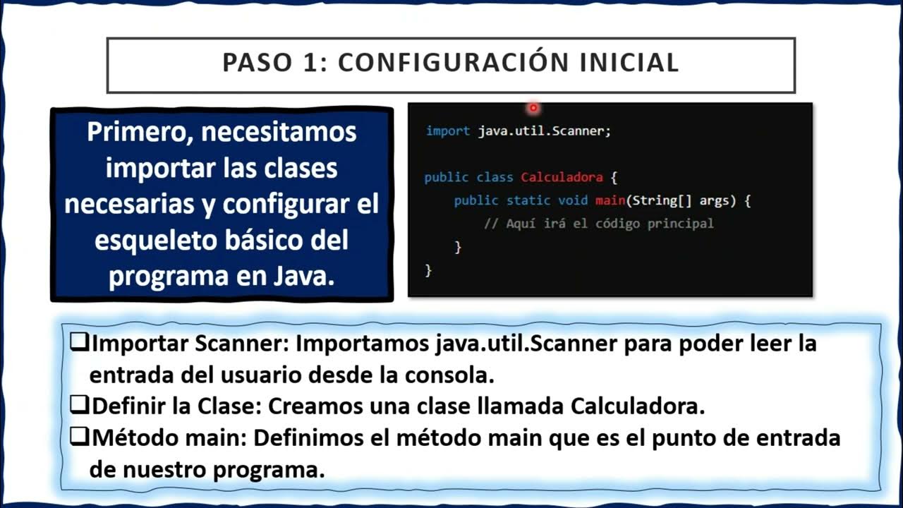 Como importar las clases y configurar el esqueleto del programa en java