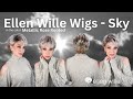 SKY Wig by Ellen Wille in the color Metallic Rose Rooted. A short asymetrical style with flared ends