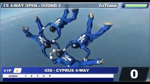 Cyprus / Formation Skydiving 4-way Open Rd 3, Mondial 2012 Dubai