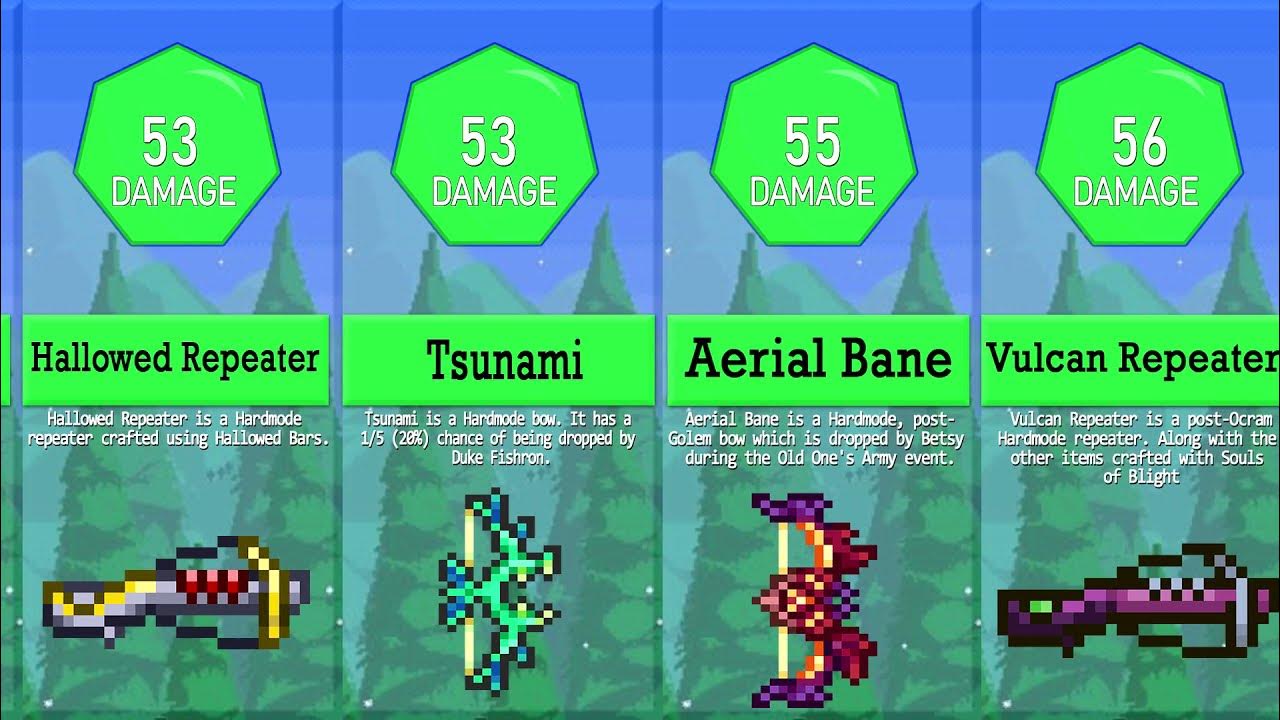 Terraria Highest Damage Ranged Weapons Comparison Bows & Repeaters