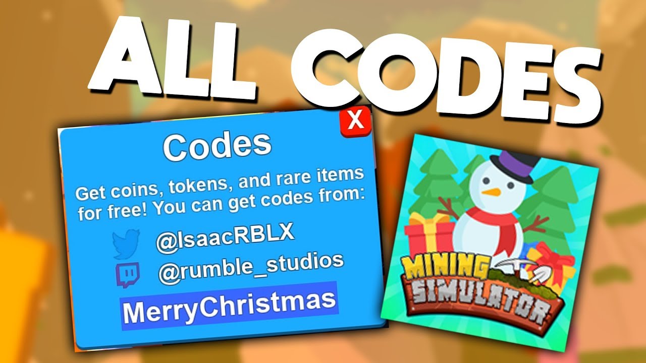 ALL CODES CHRISTMAS UPDATE ROBLOX Mining Simulator YouTube