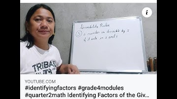 #identifyingfactors #grade4modules #quarter2math  Identifying Factors of the Given Numbers up to 100