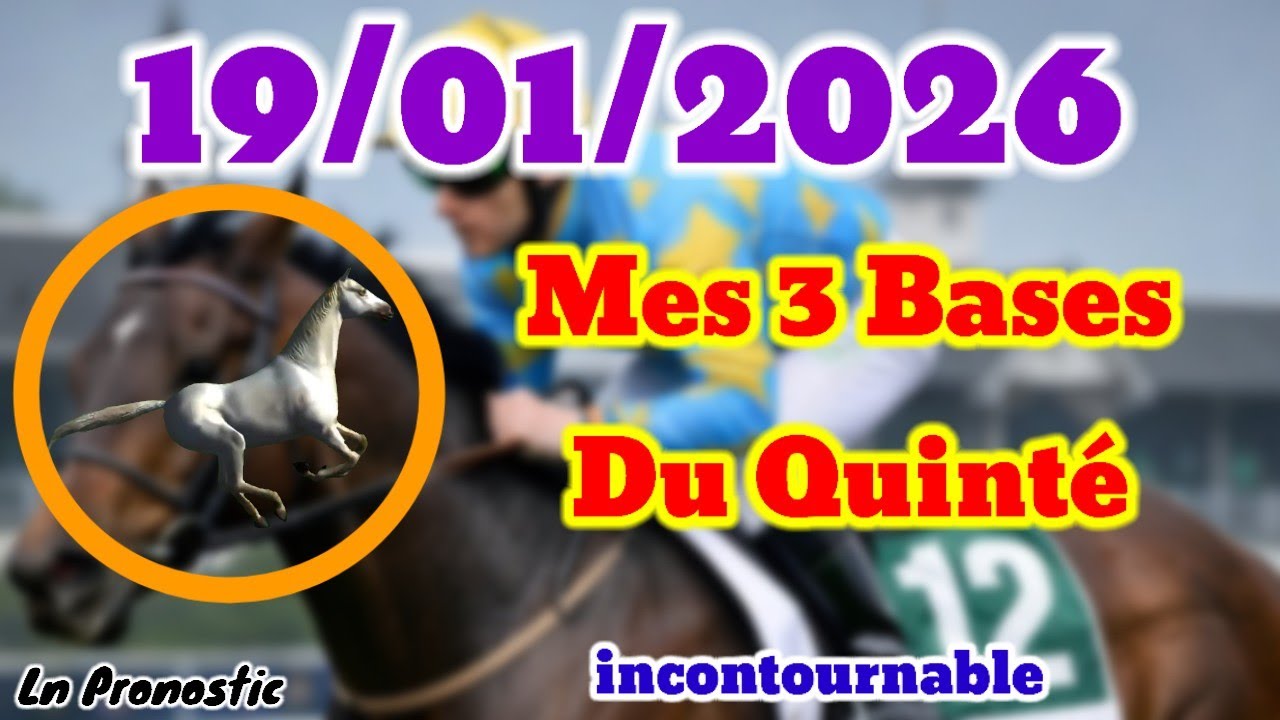 Pronostics PMU Mes 3 bases incontournable LUNDI 19 JANVIER 2026 À CAGNESSURMER
