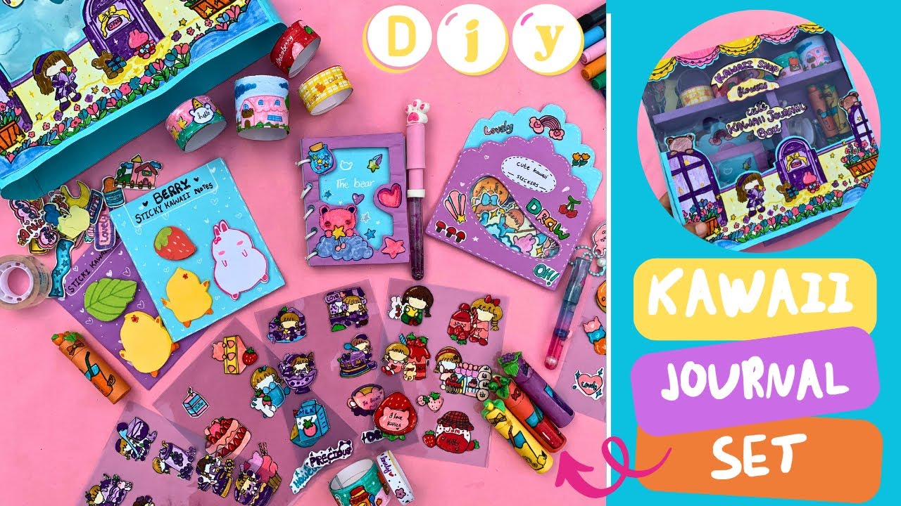 DIY Kawaii Journal Set |How to Make Cute Journal Kit at Home - YouTube