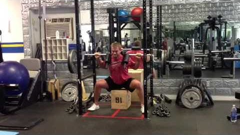 Safety Bar Box Squat with Chains