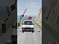 Cars &amp; Ambulance &amp; Police vs Bollard Barrier Crash BeamNG.drive #shorts
