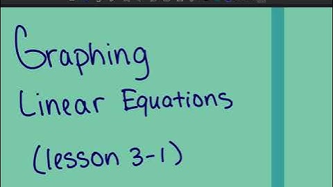 3-1 Graphing Linear Equations (Algebra 1)