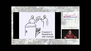 FOSS4G, Free Software: Freedom, Privacy, Sovereignty RMS speech (WTC Boston, 2017) screenshot 1