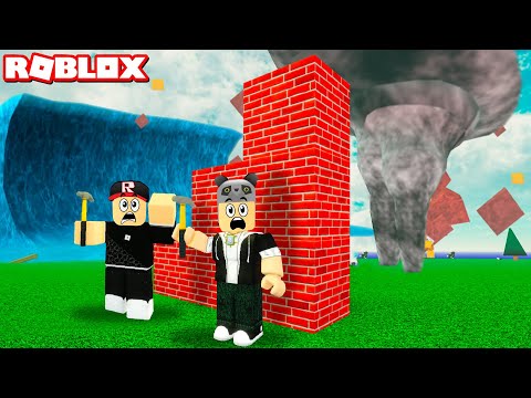 Bir Kale Yap ve Felaketlere Karşı Kendini Savun!! - Panda ile Roblox Survive a Natural Disaster