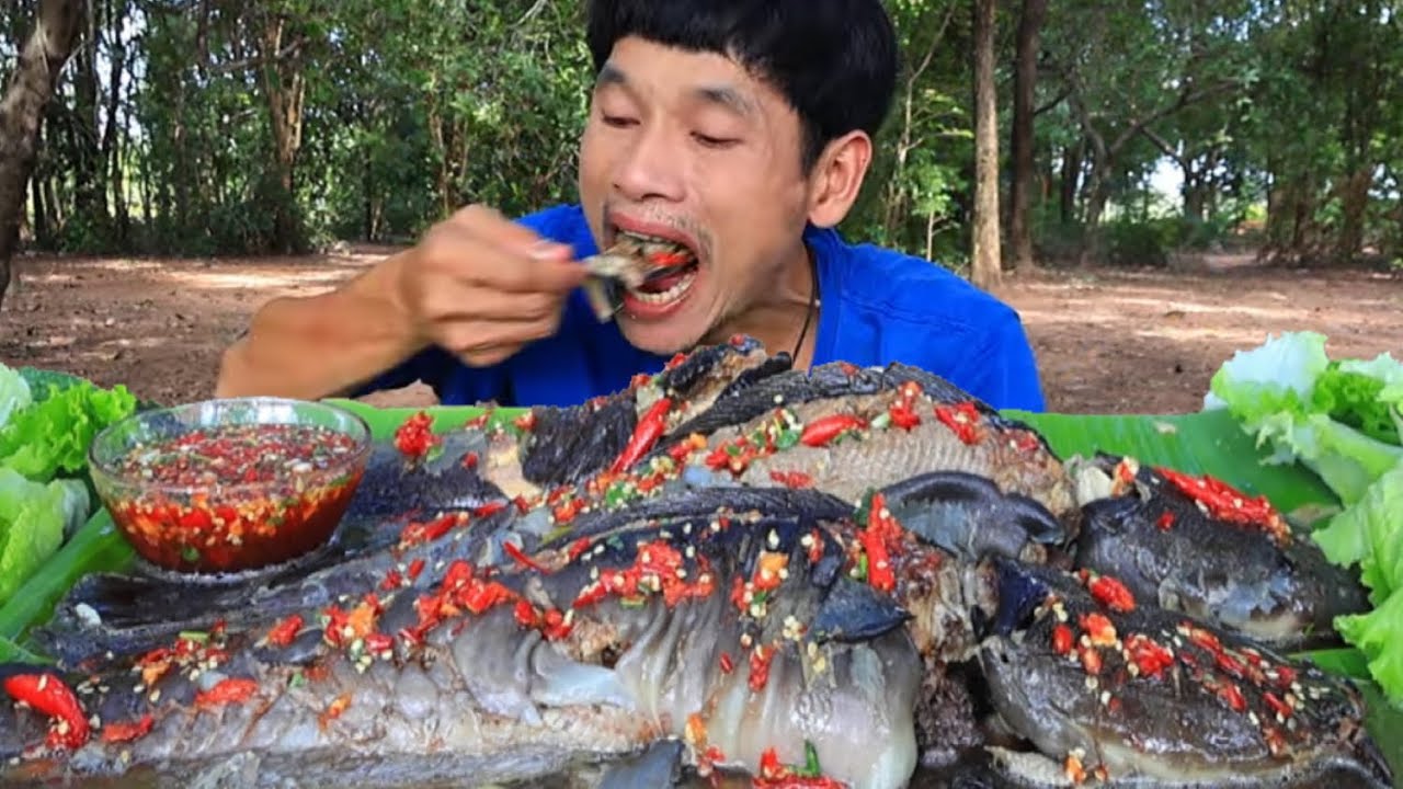 ปลาดุกต้มน้ำปลาร้านัวๆแกล้มผักสดแซ่บคักอีหลีครับพี่น้องMUKBANG EATING SHOW/โก้อีสานพาแดก
