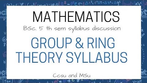 BSc.5th Sem Mathematics Syllabus Discussion| Ccsu And MSU | Study By Sukanya Srivastav | Mathematics