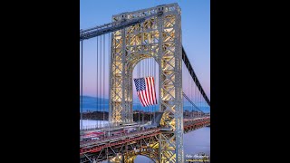 George Washington Bridge American Flag Tower Lights 2023