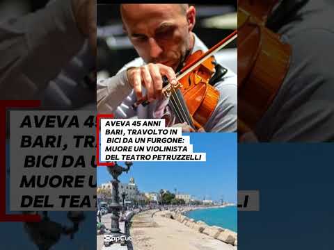 Video Aveva 45 anniBari, travolto in bici da un furgone: muore un violinista del Teatro Petruzzelli