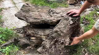 Turn A 110YearOld Rotten Tree Stump Into An Art Table / The Perfect Skill Of The Carpenter