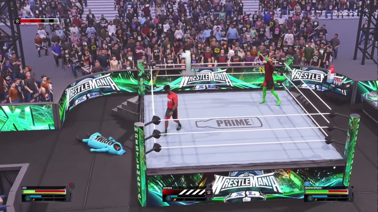 Ksi vs I show speed with zombie as referee Wwe2k25 1v1 with special guest referee 