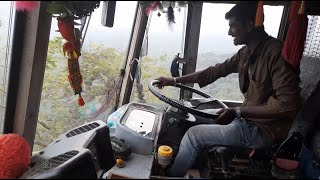 Ashok Leyland Heavy Load Truck Cabin Ride  Enjoy the Truck Hills Ride on Fire Boys !!!