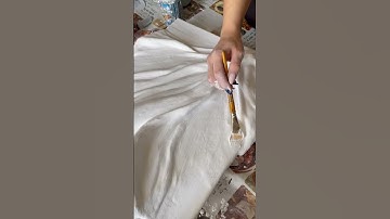 3D minimalistic wall art DIY | texture painting | fabric on canvas