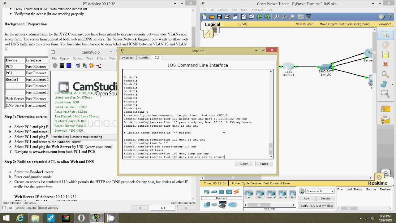 Configuring and Verifying Extended ACLs with a DMZ PT17 - YouTube