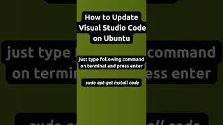 How to Update Visual Studio Code on Ubuntu? #shorts
