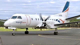 Onboard the Saab 340   REX Airlines  Moruya  Merimbula  Sydney