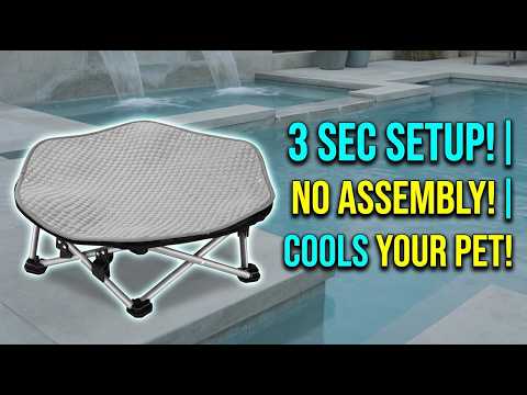 Video thumbnail: Pecute Foldable Elevated Dog Bed Review: 2 Weeks With the Cooling Cot