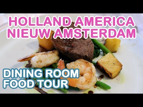 Video: Nieuw Amsterdam Cruise Ship Dining Options