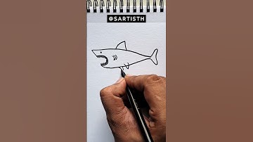 Shark Drawing Easy🦈How to Draw a Shark🦈#shorts #art #drawing #shark