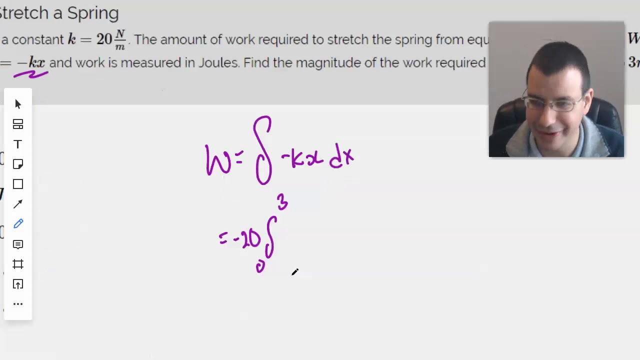 Stretch A Spring Work to Stretch a Spring - YouTube