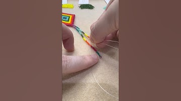 Adding beaded fringe is all about finding the right tension! Get the 🌈 pattern at nikobeadsua.com