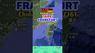 Taipei to Frankfurt Flight Route with China Airlines CI61
