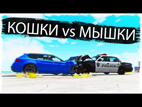 Видео: ЖУТКОЕ ДТП С ПОЛИЦИЕЙ!!! КОШКИ vs МЫШКИ В BEAMNG!!!