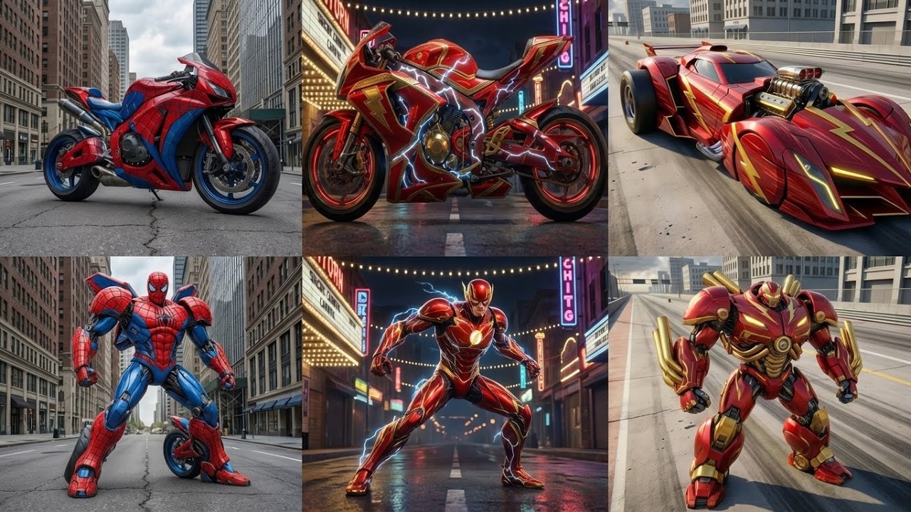 🦸‍♂️ Superhero Transformations Into Vehicles | Epic AI Mecha Animation
