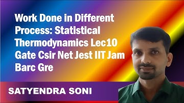Work Done in Different Process: Statistical Thermodynamics Lec10 Gate Csir Net Jest IIT Jam Barc Gre