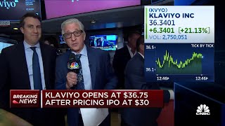 Klaviyo shares open at $36.75 in NYSE debut