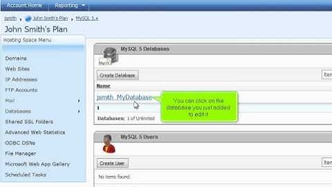 How to create a MySQL database in WebsitePanel (www.webpromo-inc.com)