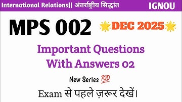 mps 002 important questions 2025 | mps 002 important questions with answers | Ma Political Science 