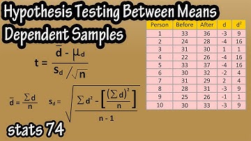 Hypothesis Testing The Difference Between Means For Dependent Samples