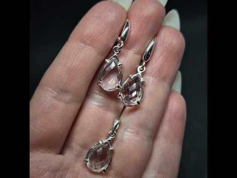 Кулон срібний жіночий із лавандовим аметистом натуральним каменем в огранці крапля груша, відео 1