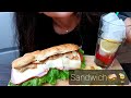 ASMR Eating - Sandwich Mukbang 🥪🍹 ქართული ASMR - სენდვიჩი 🥪🍹 #JuneMukbangASMRCollab