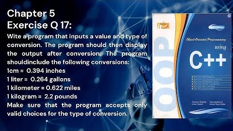Object-Oriented Programming using C++  Chapter 5 Exercise Question 17|Tasleem Mustafa |Tariq Mahmood