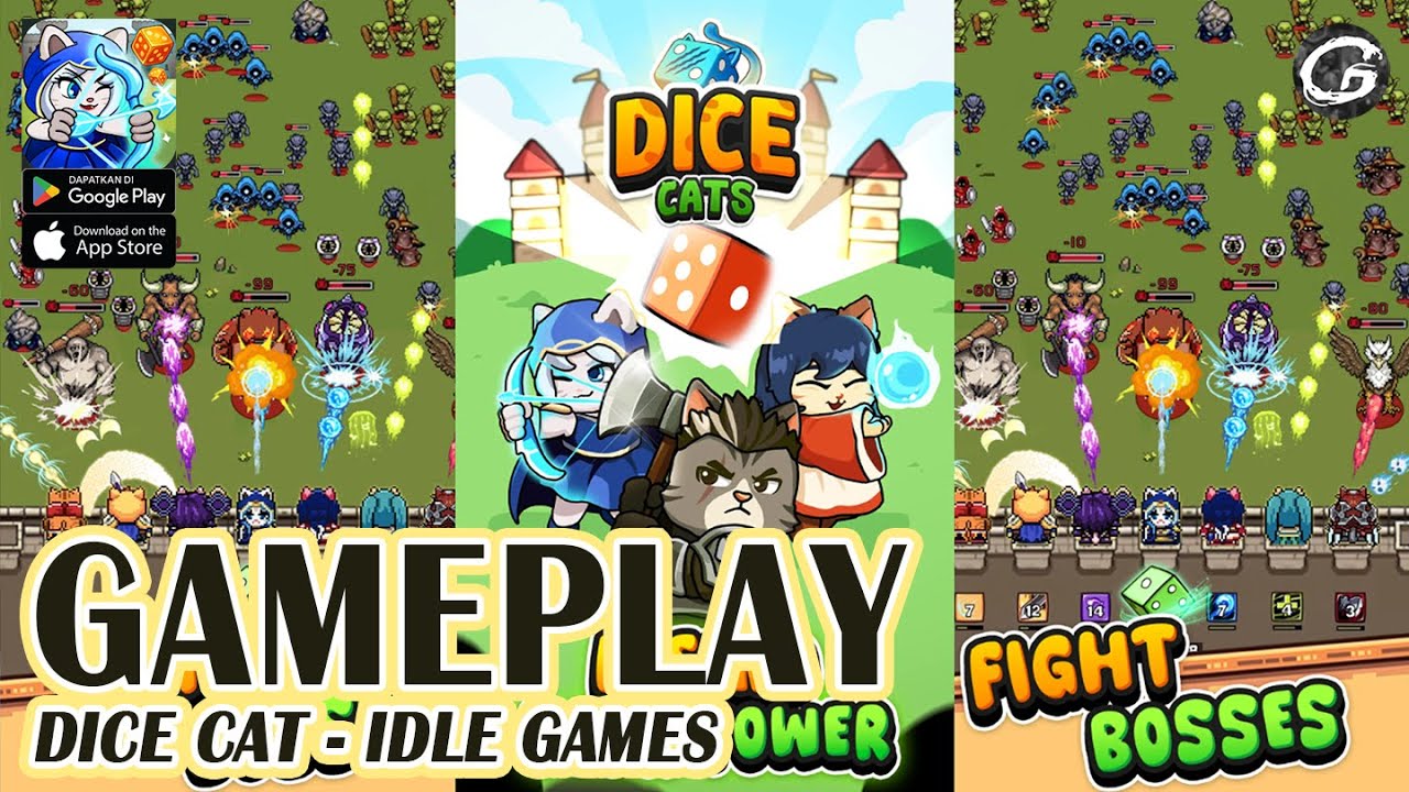 Dice Cat — игровой процесс в режиме ожидания — мобильная игра (Android)