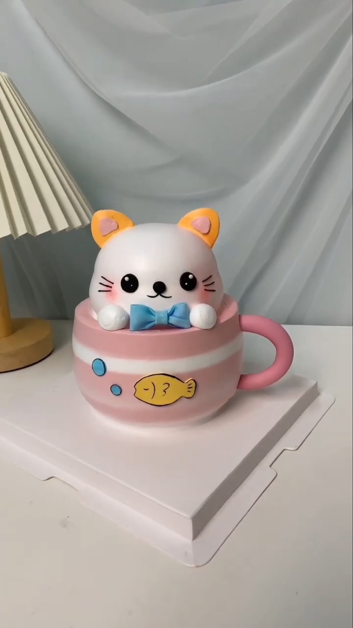 Today I will make a teacup kitten. The process of making cartoon cakes. Cake training #shorts