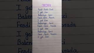 fendi 2 #lyrics #subscribe #song #trending #song