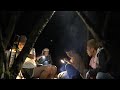 夏の焚火会キャンプ2泊目の夜に仲間と酒を。