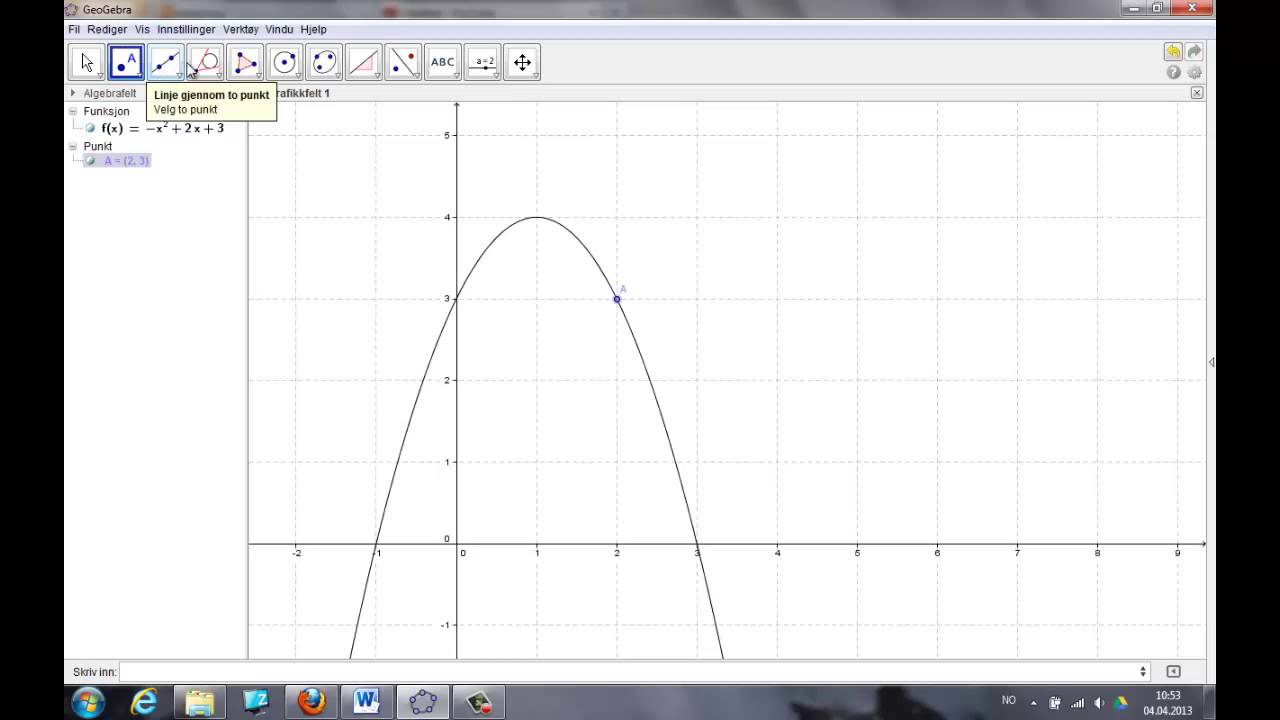 Hvordan finne momentan vekstfart i GeoGebra