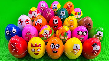 Rainbows EGGS 🌈 Digging Numberblocks Dinosaur Eggs with Rainbow SLIME Colorful! Satisfying, ASMR