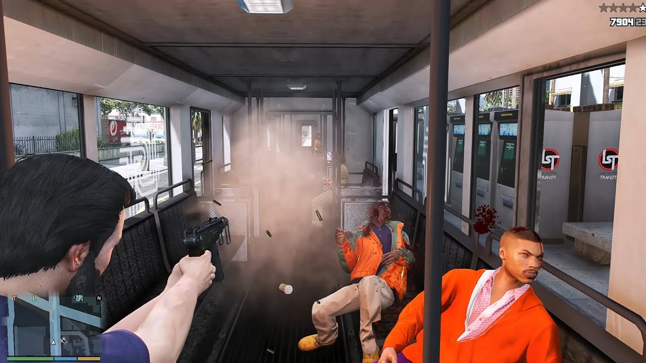 GTA 5 - Metro Train Massacre + Five Star Police Escape - YouTube